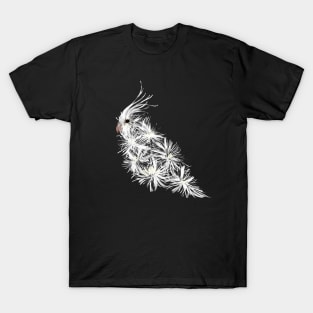 Cockatiel + White Spider Chrysanthemum T-Shirt